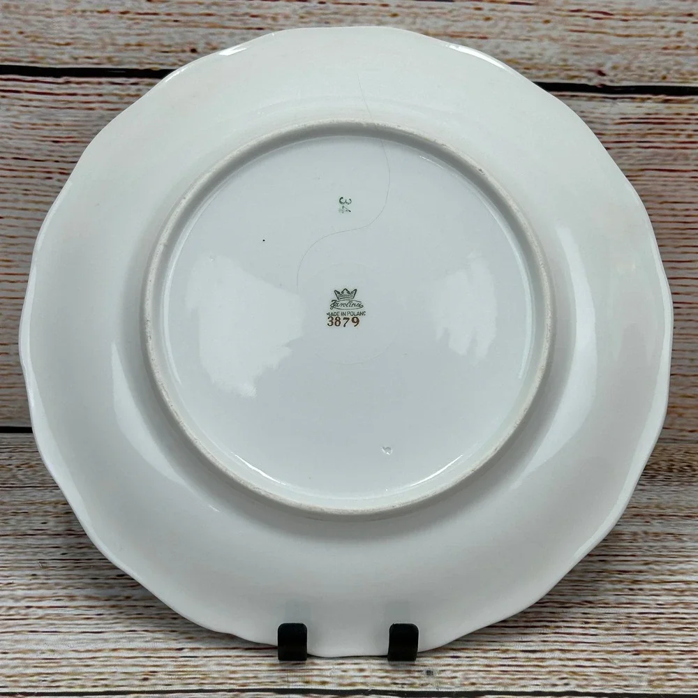 Favolina Karolina Jarolina‎ Poland China Dinner Plate Silver Scalloped 3879 3